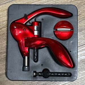 Metrokane Houdini Metal Lever Corkscrew Foil Cutter Spiral Wine Bottle Opener